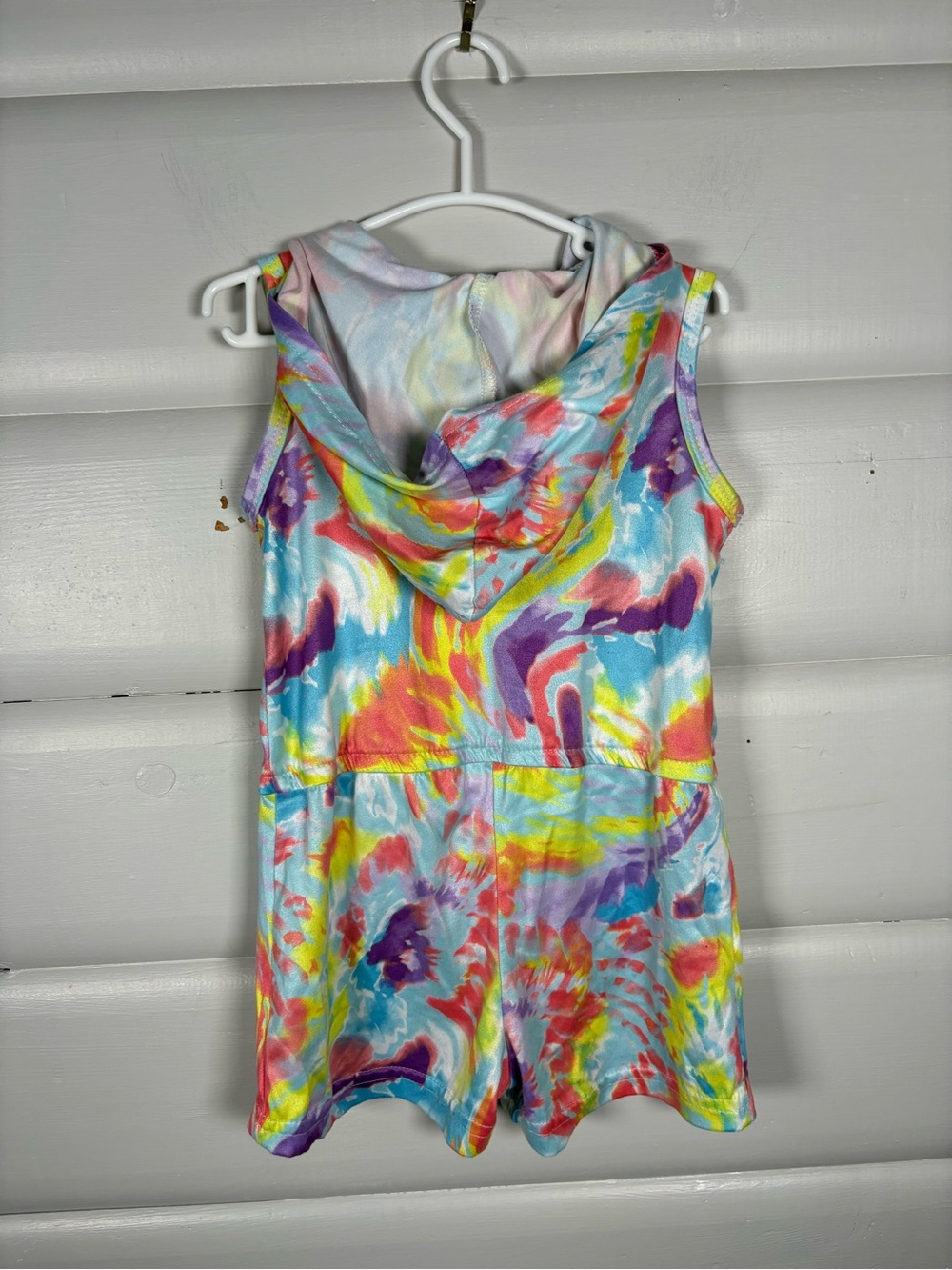 3/$25 TNL Mode Girls Hooded Tie Dye Romper Hood Lace-Up Sleeveless 3T - Picture 3 of 5